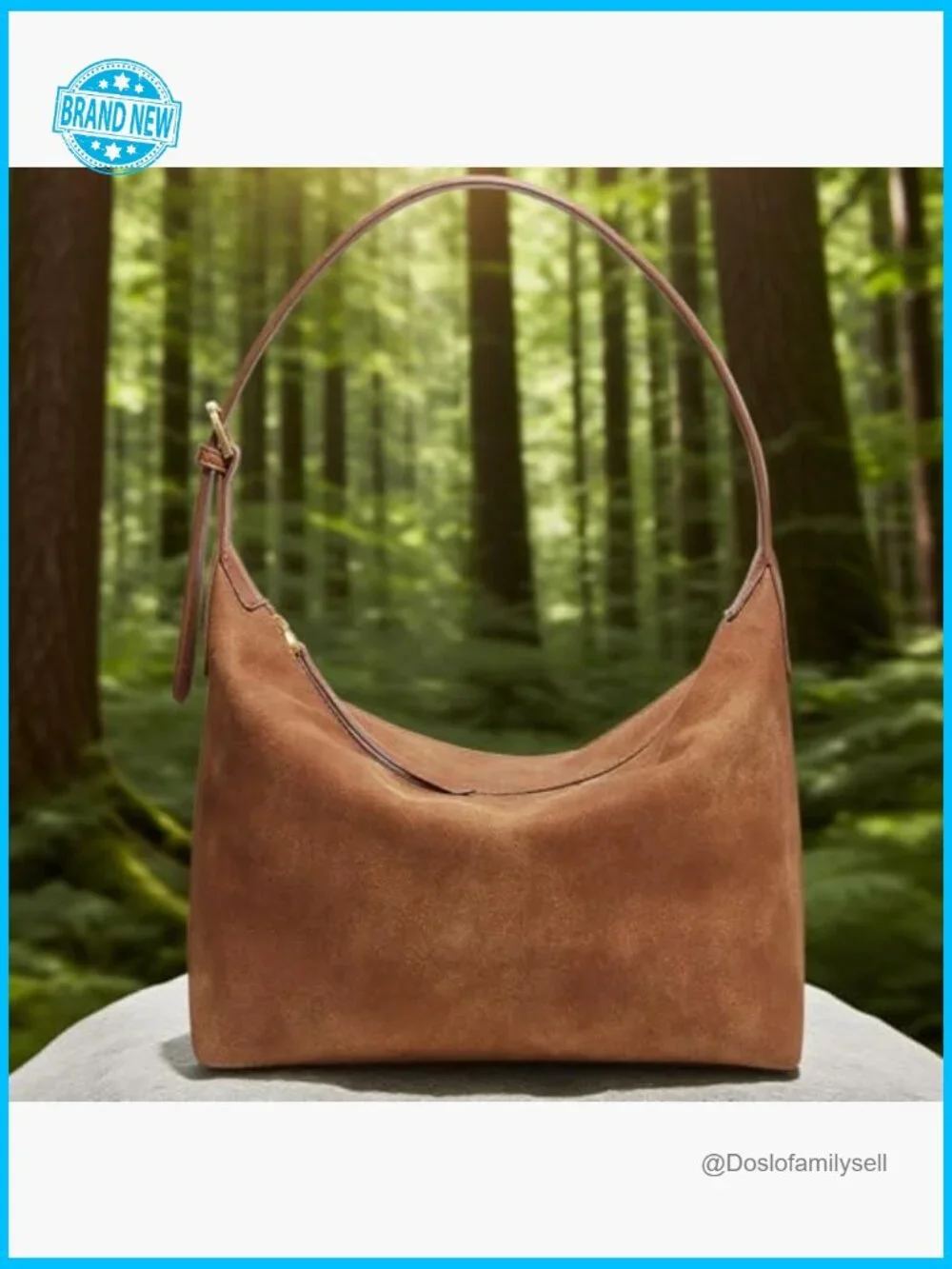 Faux Suede Hobo Bag Medium Shoulder Crossbody Vintage Slouchy Purse Adjustable